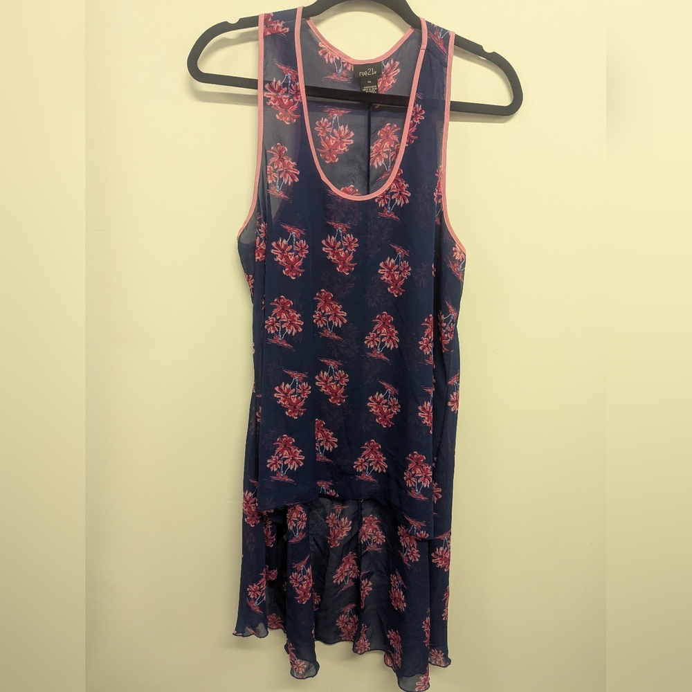 Rue21 Navy Dress with Pink Floral Design